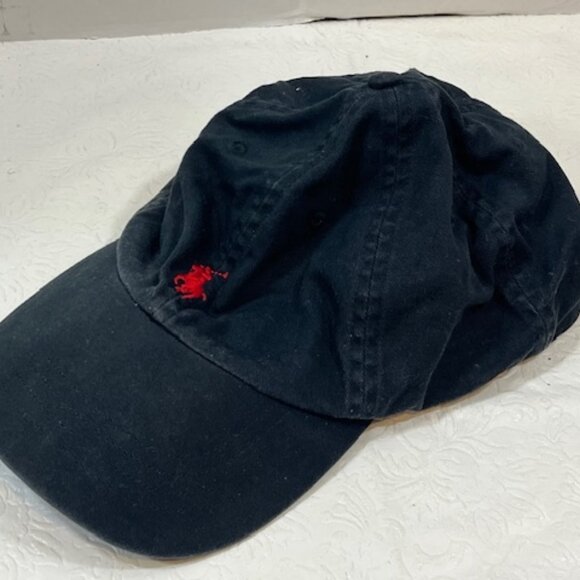 Polo Ralph Lauren Cotton Embroidered Logo Black Baseball Cap Hat Adjustable - Picture 3 of 12
